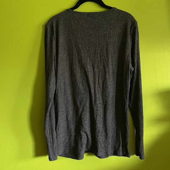 NWOT Uodim Charcoal Thermal Henley With Lace V Neck Collar Size XXL - Picture 4 of 5